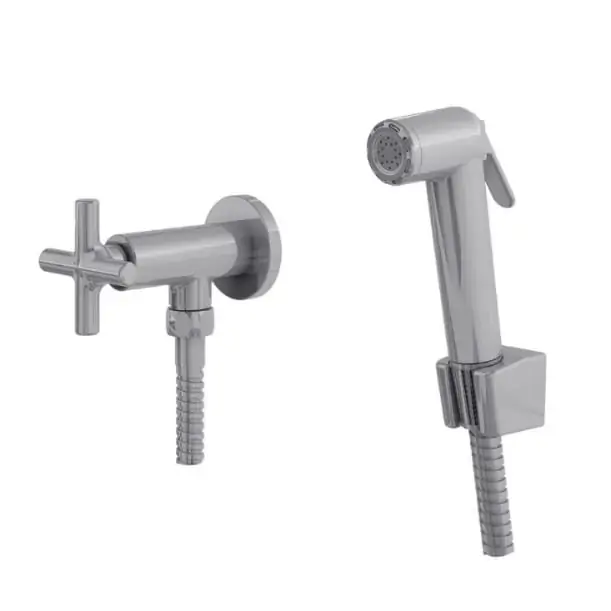 Ducha Higiênica Com Registro E Gatilho Para Banheiro E Lavabo Cromada Fani Jade 1739 C180 Dn 15 1/2