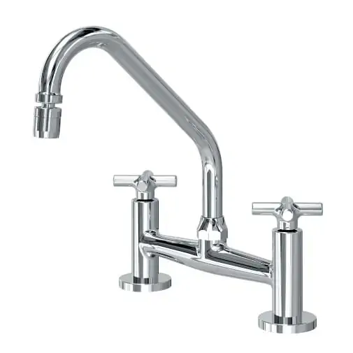 Misturador De Mesa Para Cozinha Cromado Bica Móvel Arejador Articulável Fani Jade 1256 C180 Dn15 1/2