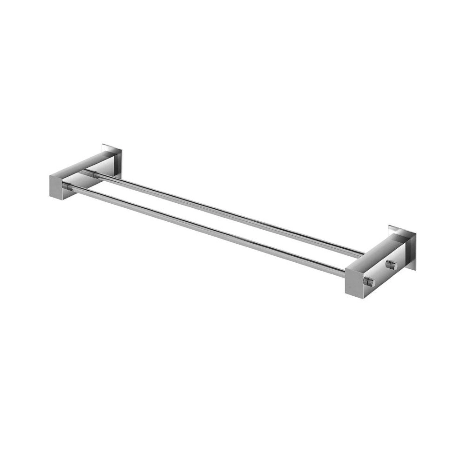 Porta Toalha Duplo Cromado Reto Para Banheiro E Lavabo Fani Bella 4900 C220