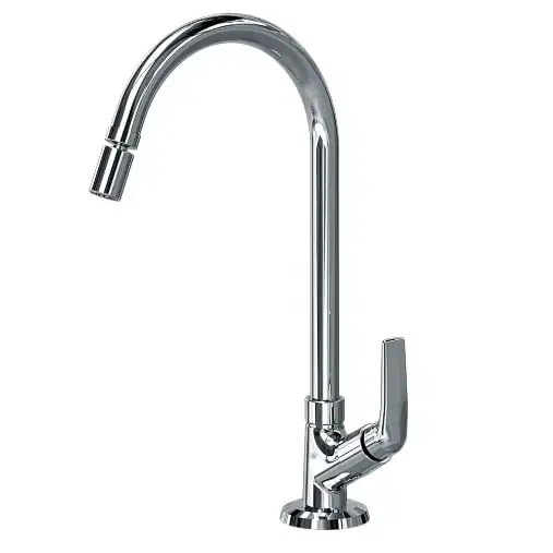 Torneira De Parede Cromada Para Cozinha Bica Móvel Arejador Articulável Fani íris 1168 C42 Dn 15 1/2