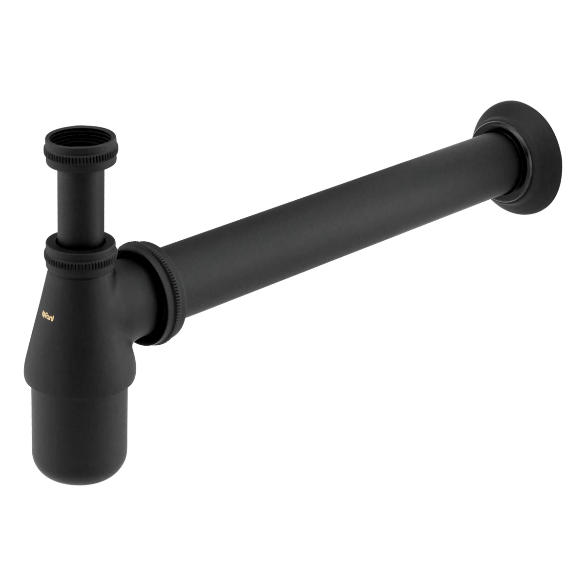 Sifão Regulável Para Banheiro E Lavabo Preto Fosco Fani 1680 Bk Dn 25 1 X Dn 40 1.1/2