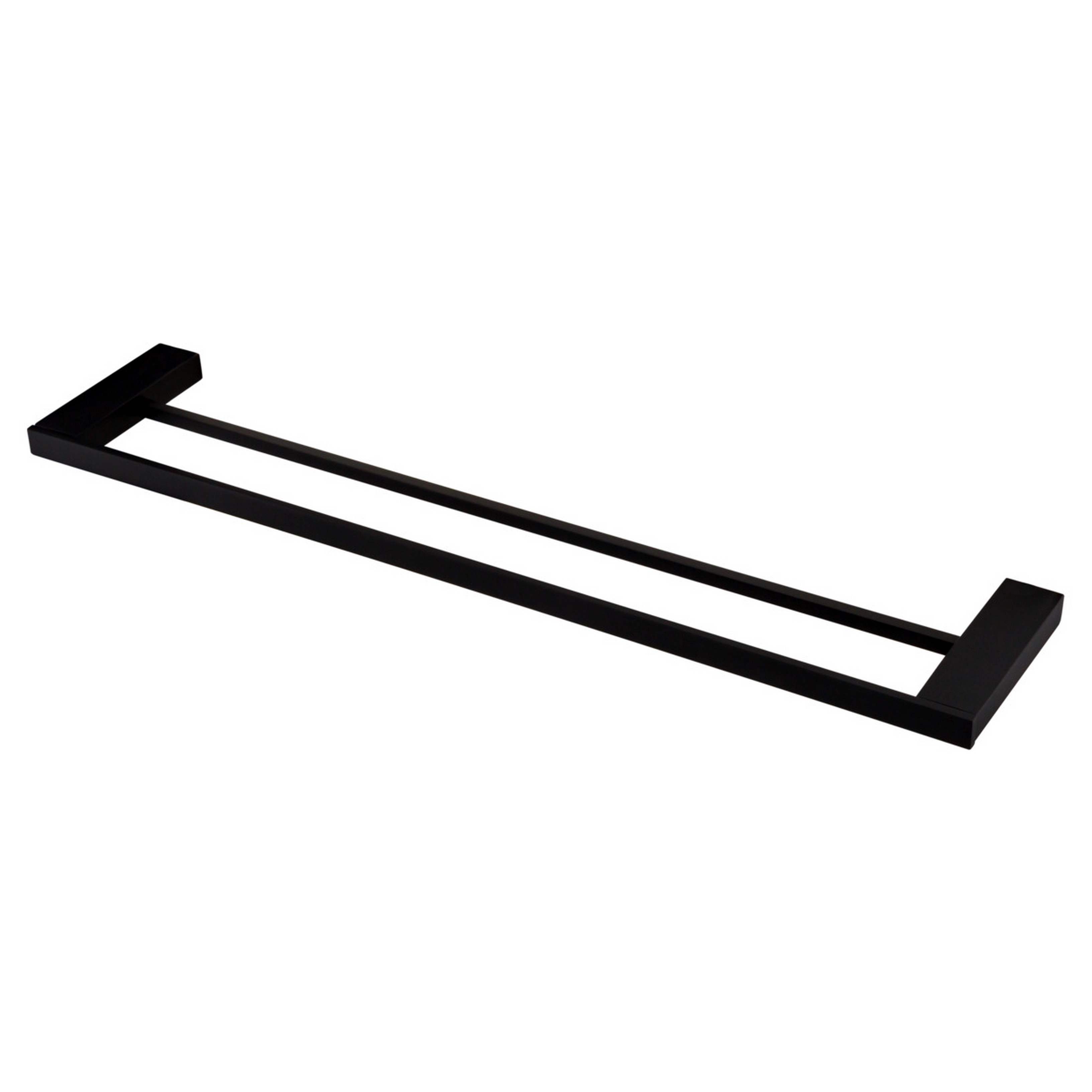 Porta Toalha Duplo Preto Fosco Reto Para Banheiro E Lavabo Fani Horus 4900 Bk450