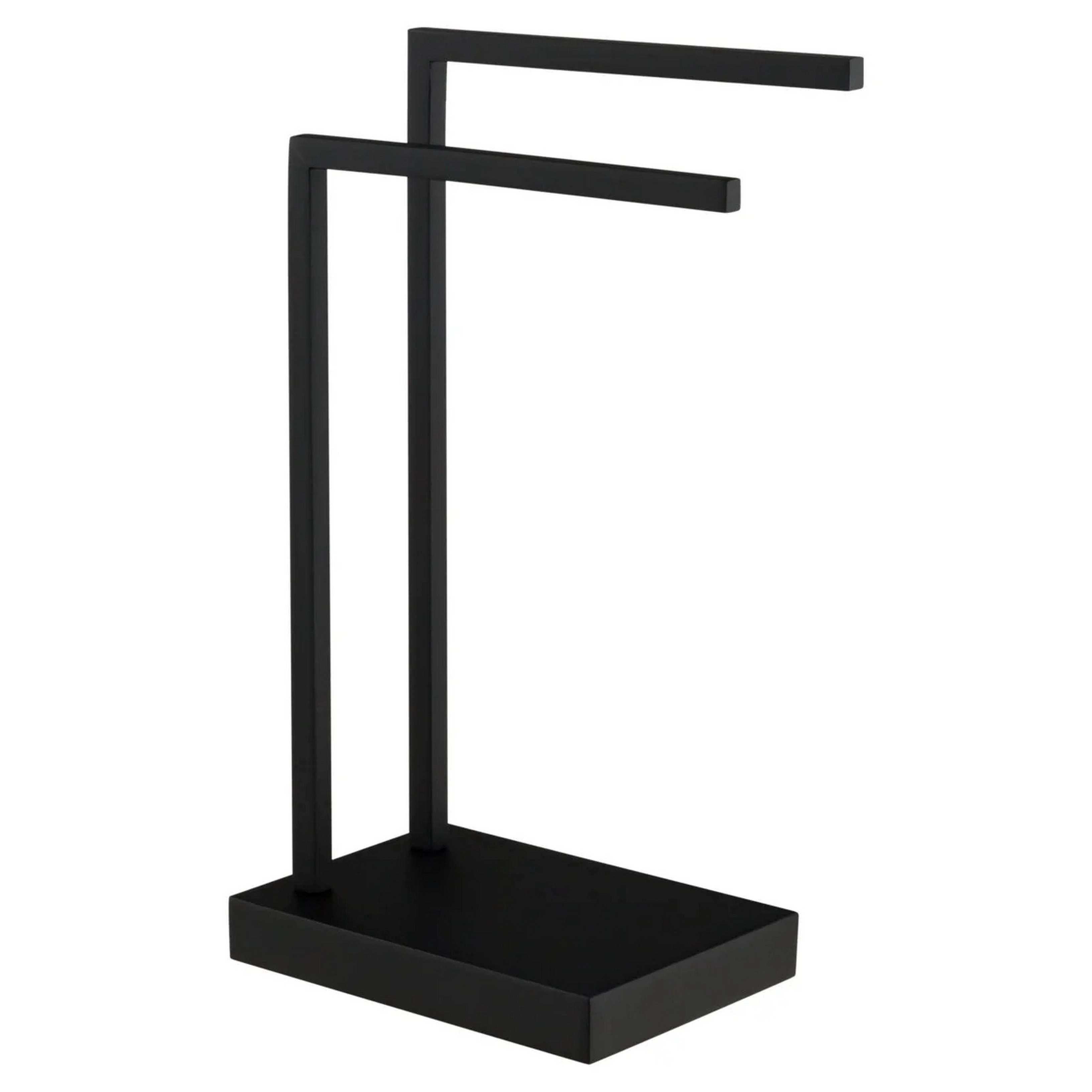 Porta Toalha De Bancada Preto Fosco Quadrado Para Banheiro E Lavabo Fani Horus 2300 Bk450