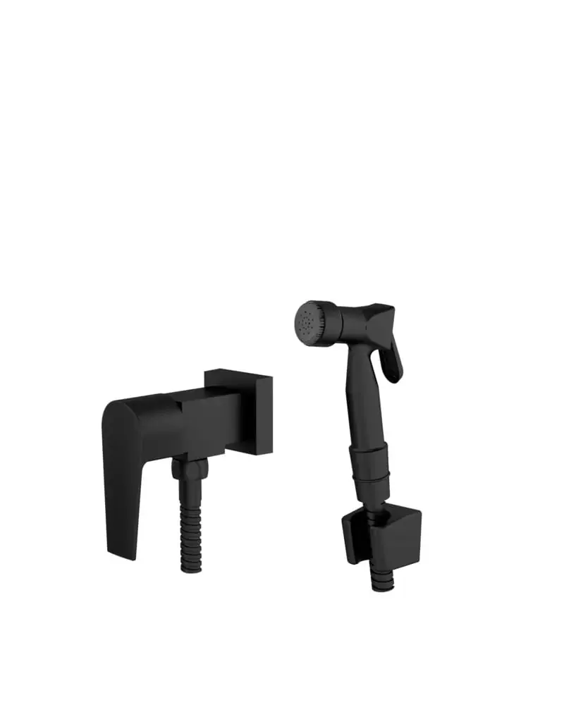 Ducha Higiênica Com Registro E Gatilho Para Banheiro E Lavabo Preta Fosca Fani Bold 1739 Bk370 Dn 15
