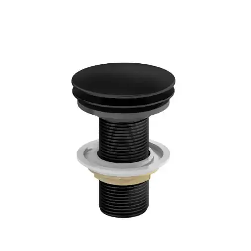 Válvula De Escoamento Quadrada Preta Fosca Click Para Banheiro E Lavabo Fani 1608 Bk Dn 25 1”