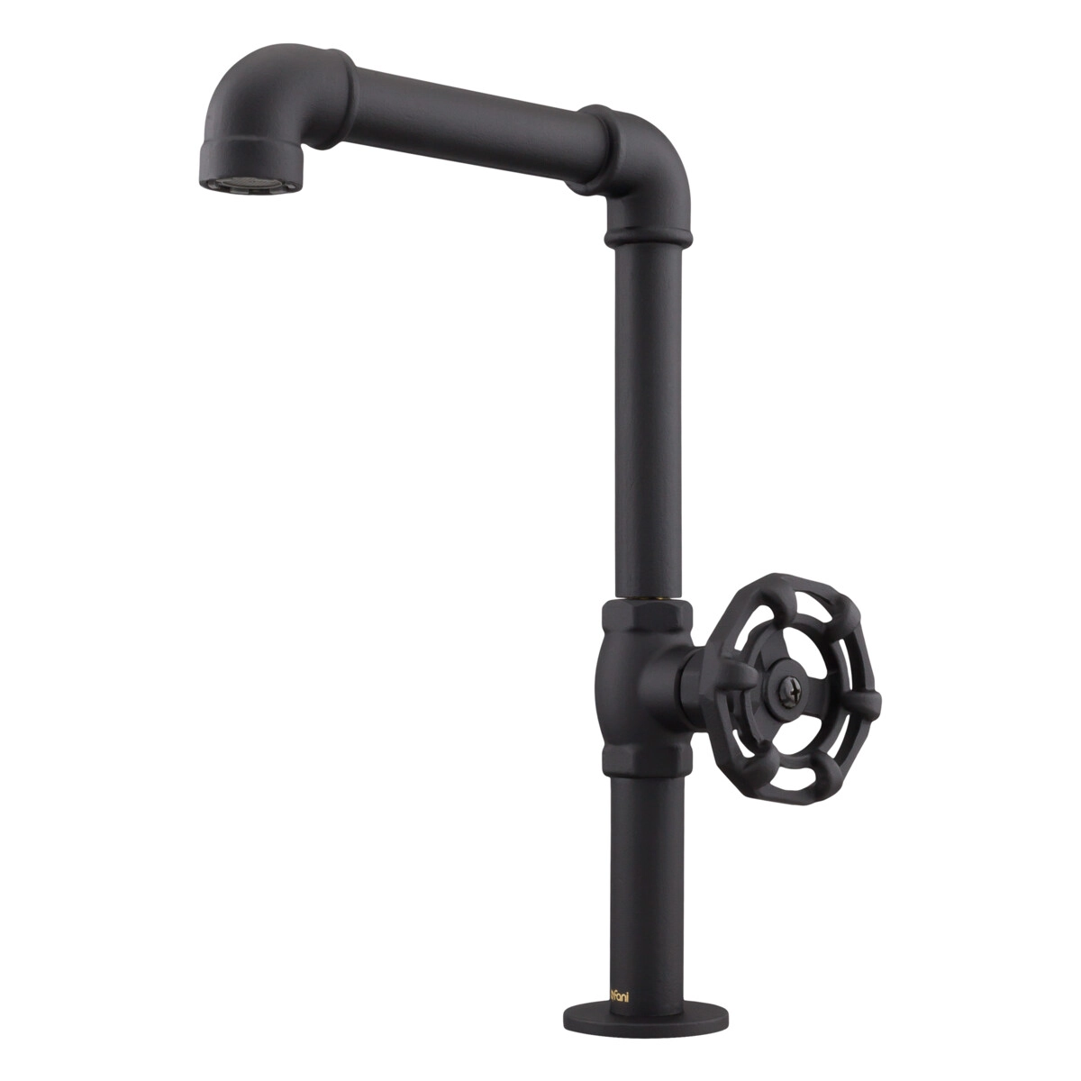 Torneira De Mesa Preta Fosca Para Banheiro E Lavabo Bica Móvel Fani Living 1195 Bk700 Dn 15 1/2