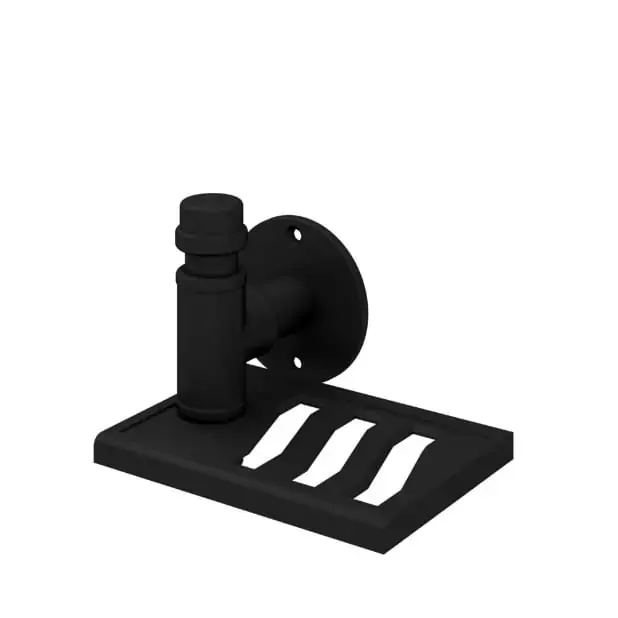 Saboneteira De Parede Para Banheiro E Lavabo Preta Fosca Fani Living 4100 Bk700