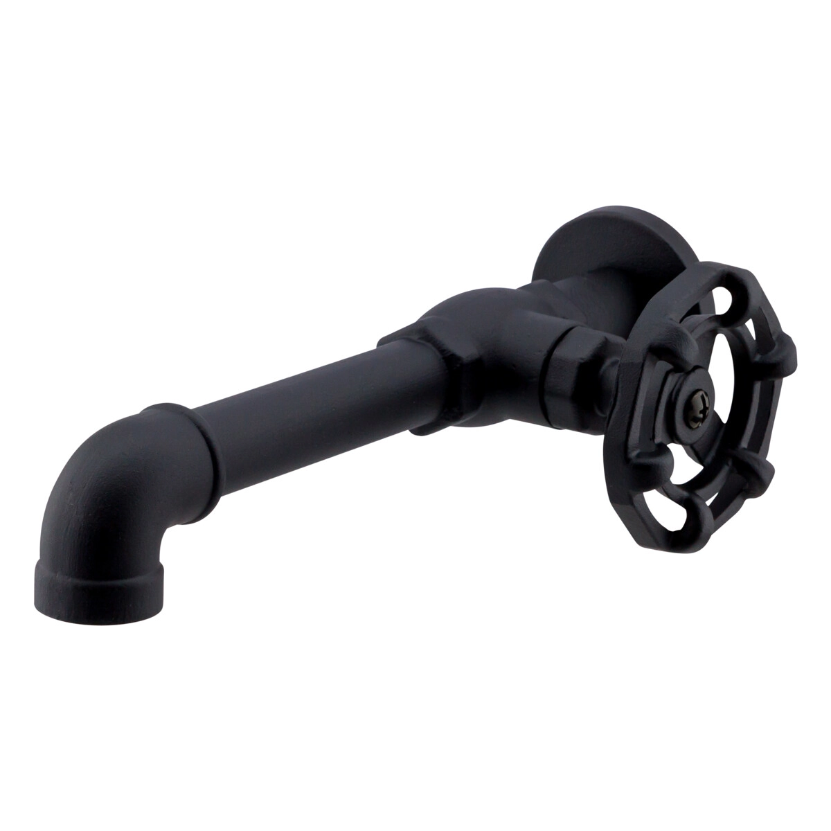 Torneira De Parede Preta Fosca Para Banheiro E Lavabo Fani Living 1199 Bk700 Dn 15 1/2