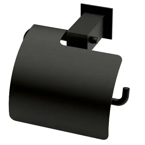 Papeleira Com Cobertura Para Banheiro E Lavabo Preta Fosca Fani Bella 4310 Bk220