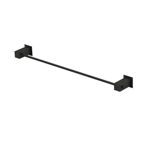 Porta Toalha Preto Fosco Reto Para Banheiro E Lavabo Fani Bella 4400 Bk220