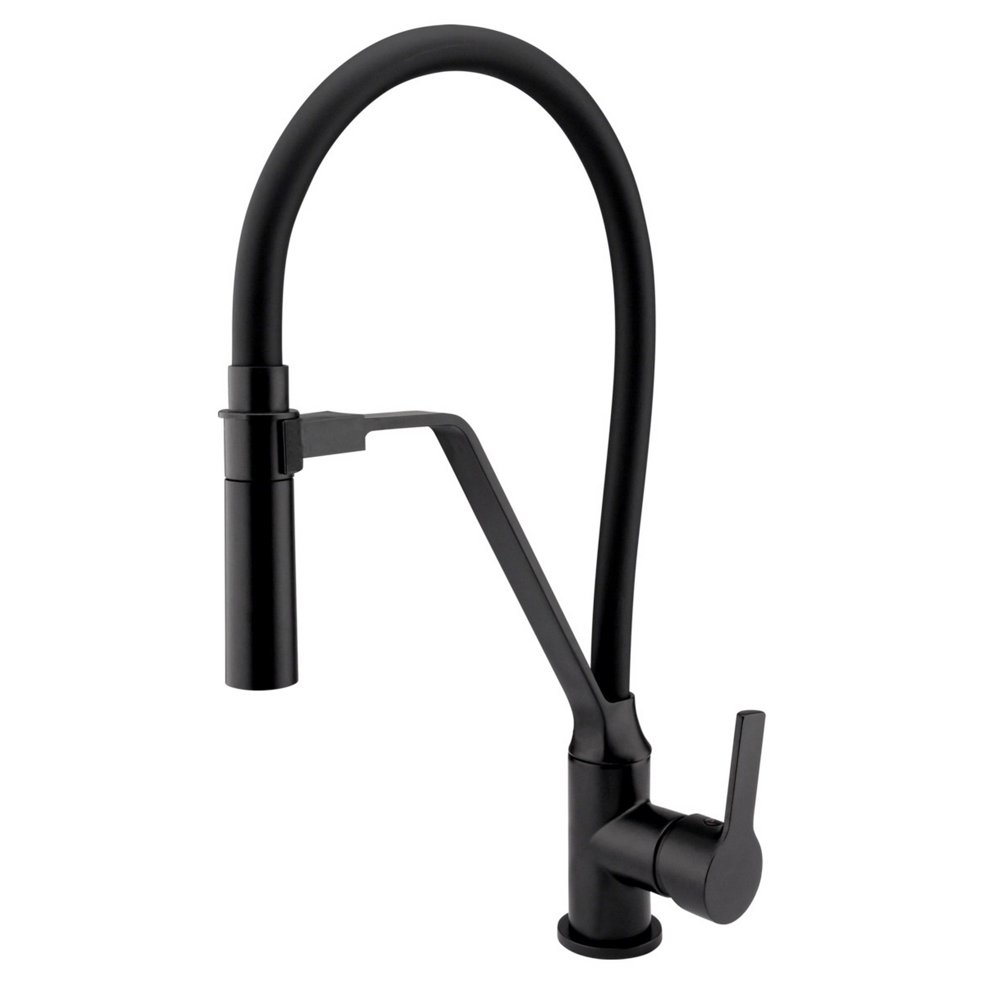 Misturador Monocomando De Mesa Para Cozinha Preto Fosco Bica Alta Móvel 360° Fani Gourmet 6256 Bk610