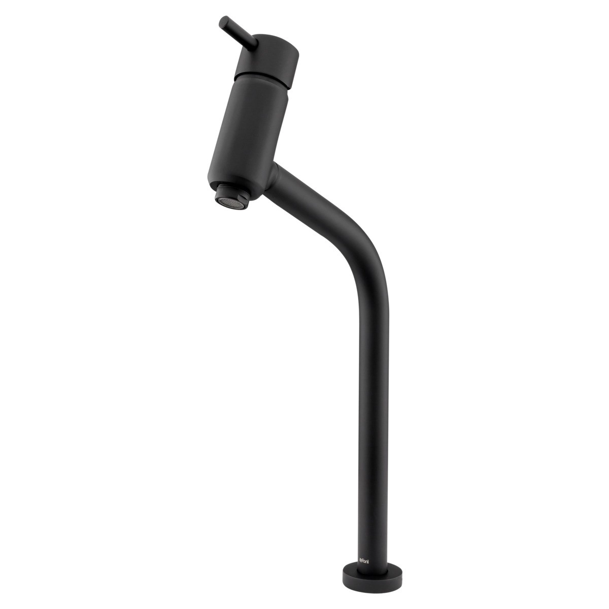 Misturador Monocomando De Mesa Para Banheiro E Lavabo Preto Fosco Bica Alta Fani Slim 6208 Bk95 Dn 1