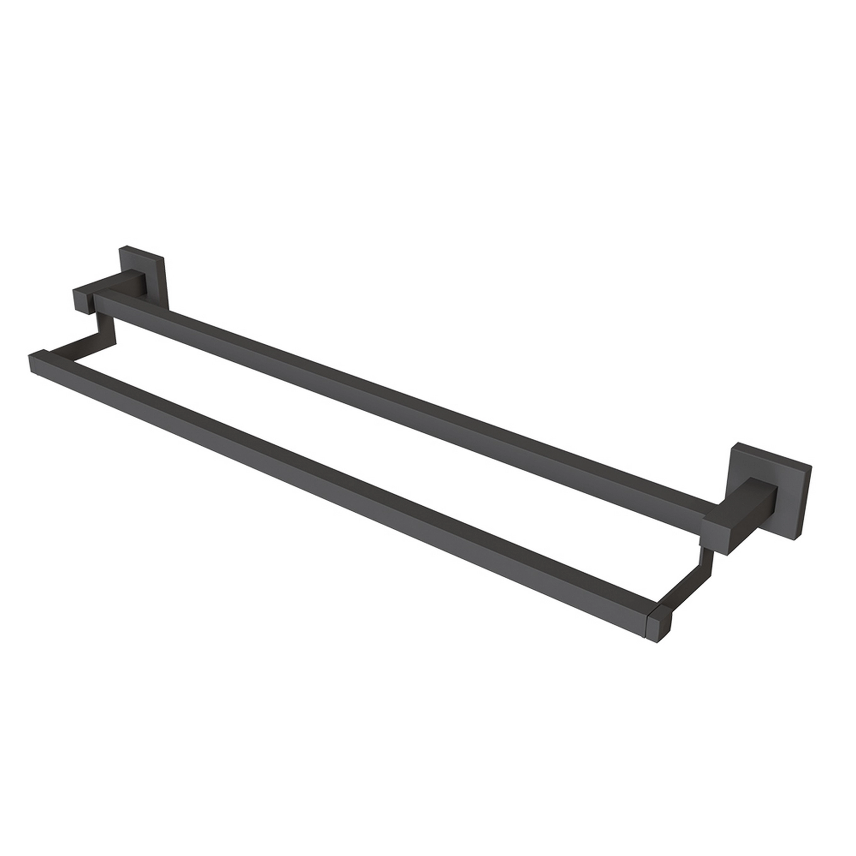 Porta Toalha Duplo Preto Fosco Reto Para Banheiro E Lavabo Fani Versata 4900 Bk120