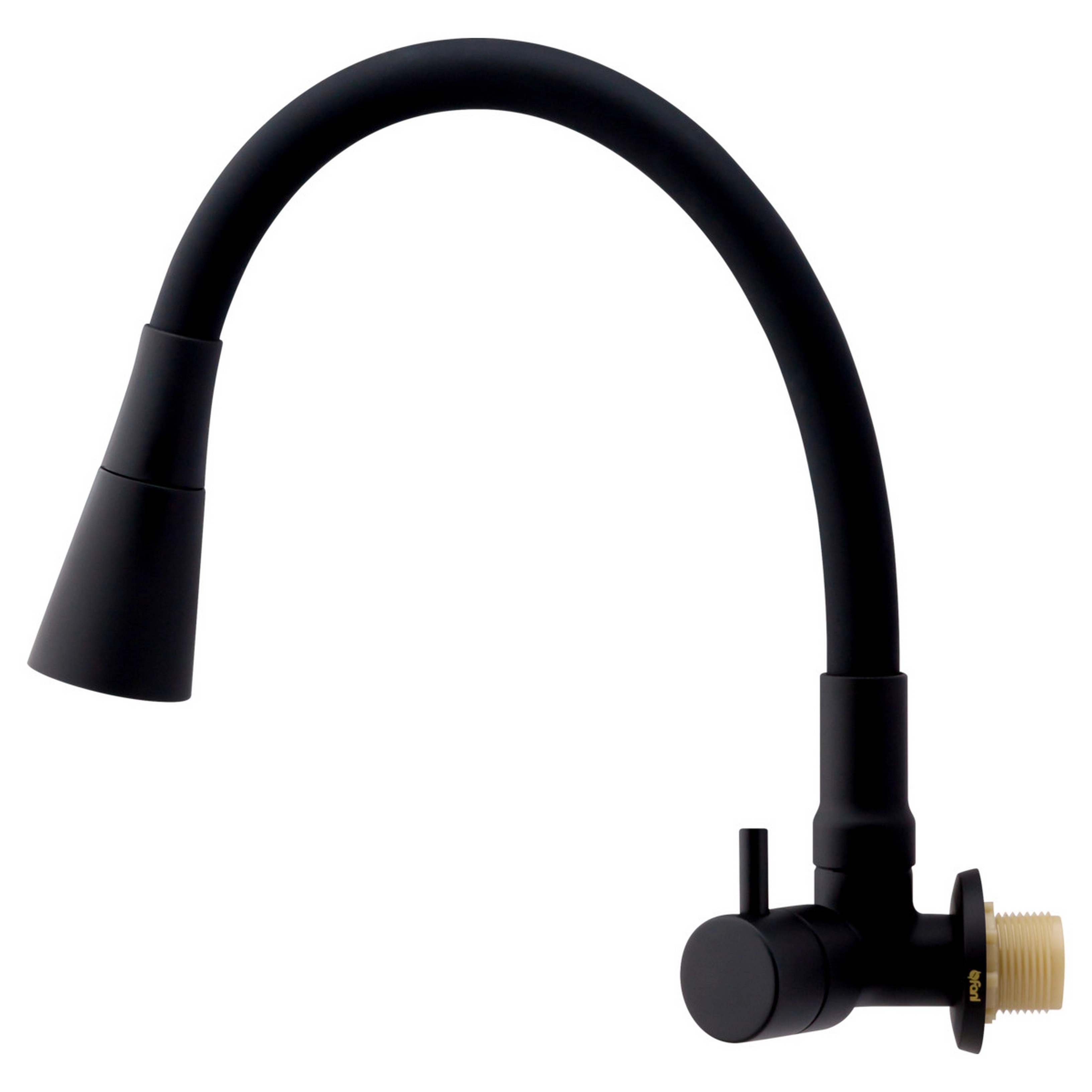 Torneira De Parede Preta Fosca Para Cozinha Bica Flexível Multidirecional Fani Flex 1169 Bk99 Dn 15