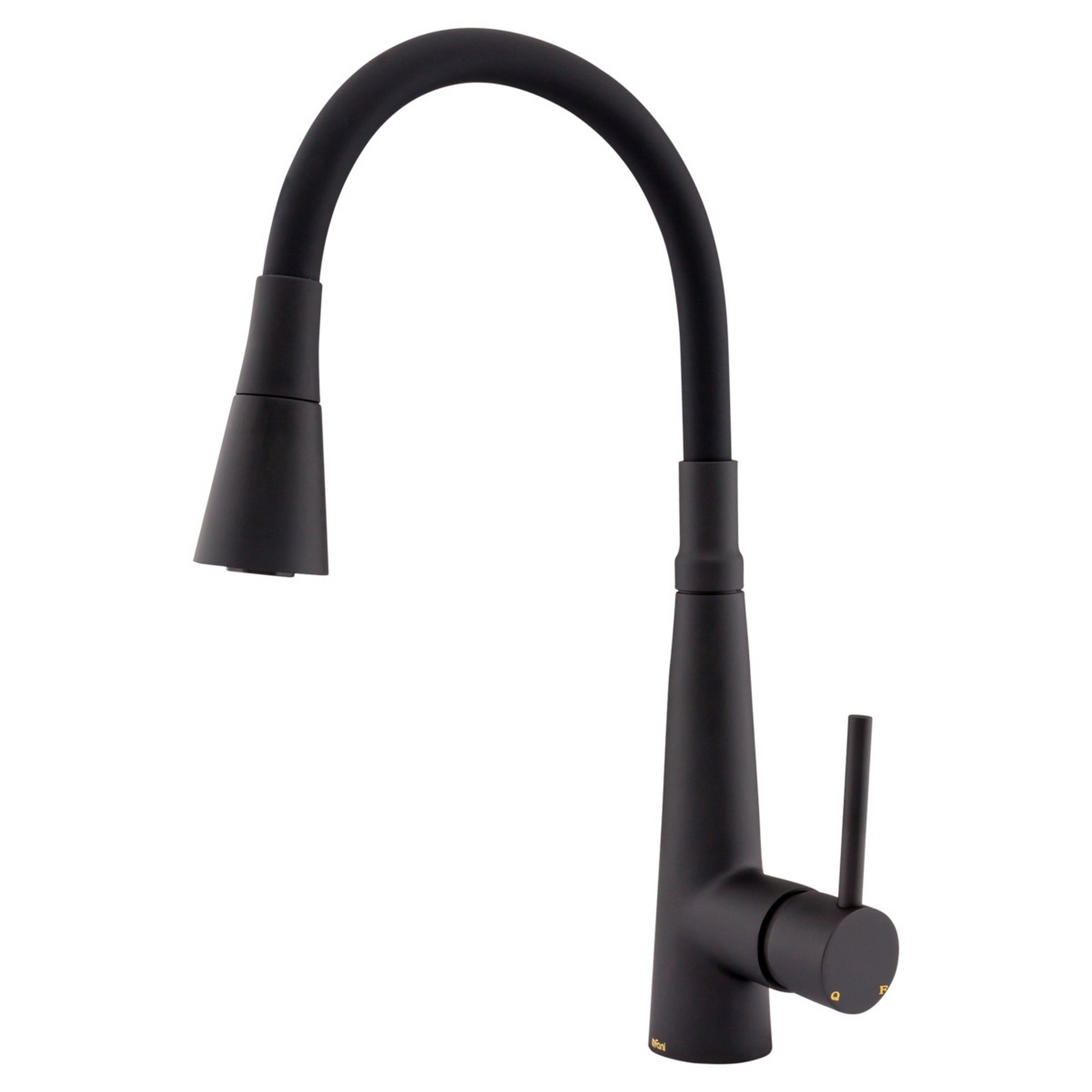 Misturador Monocomando De Mesa Para Cozinha Preto Fosco Bica Flexível Multidirecional Fani Flex 6256