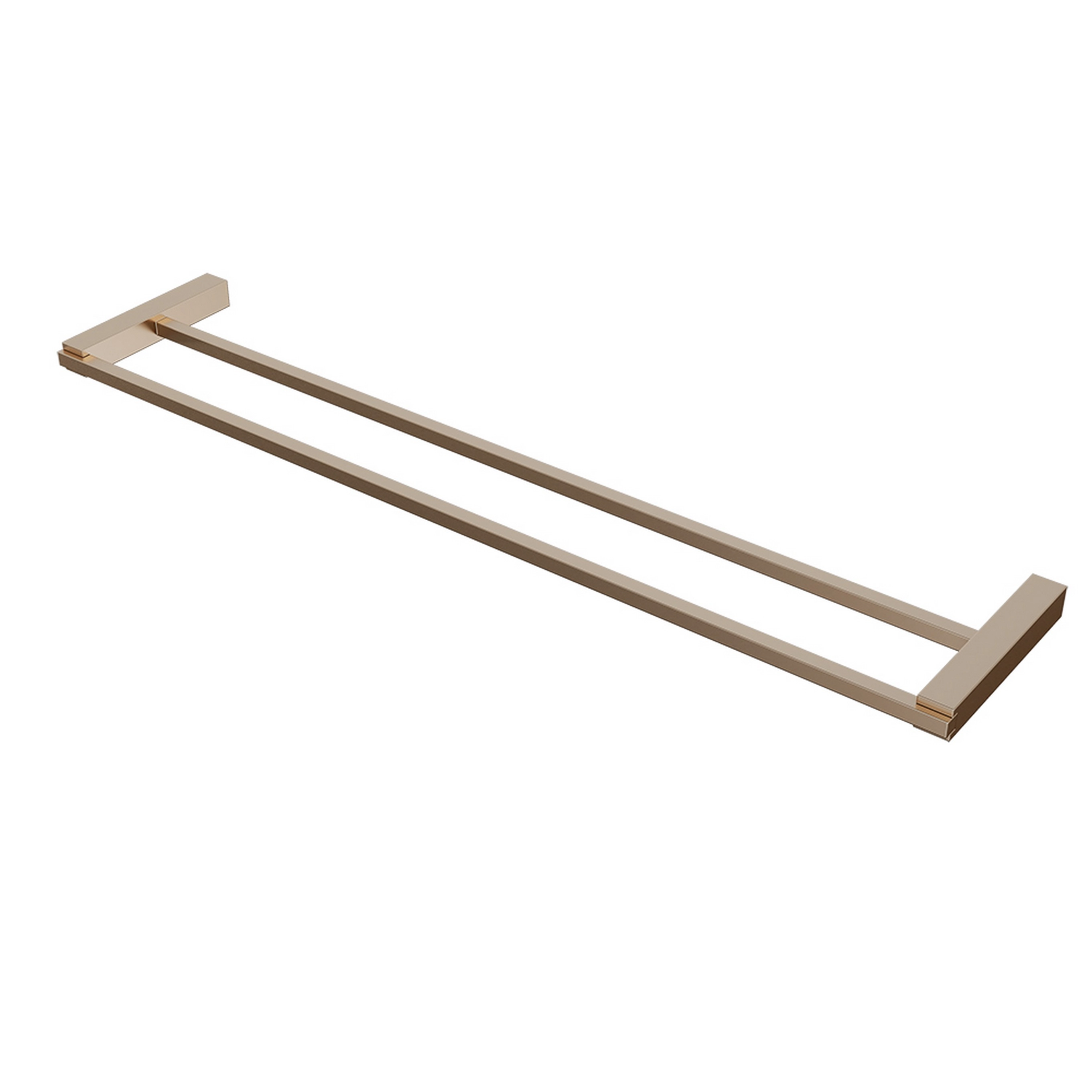 Porta Toalha Duplo Champanhe Reto Para Banheiro E Lavabo Fani Quartzo 4900 Ch140