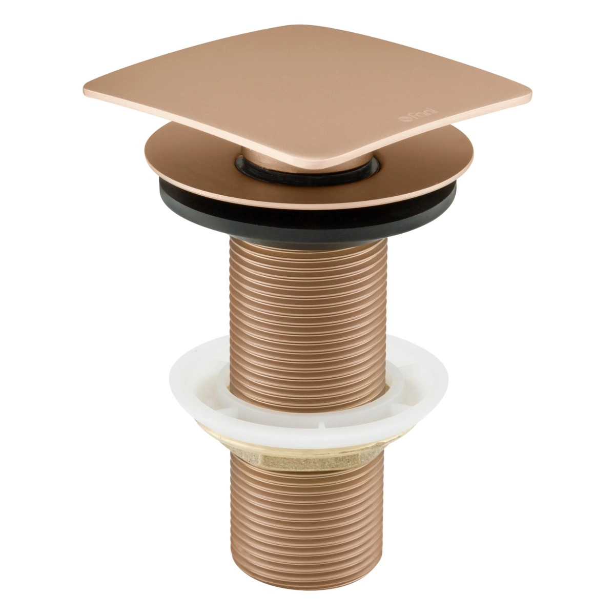 Válvula De Escoamento Quadrada Champanhe Click Para Banheiro E Lavabo Fani 1609 Ch Dn 25 1”