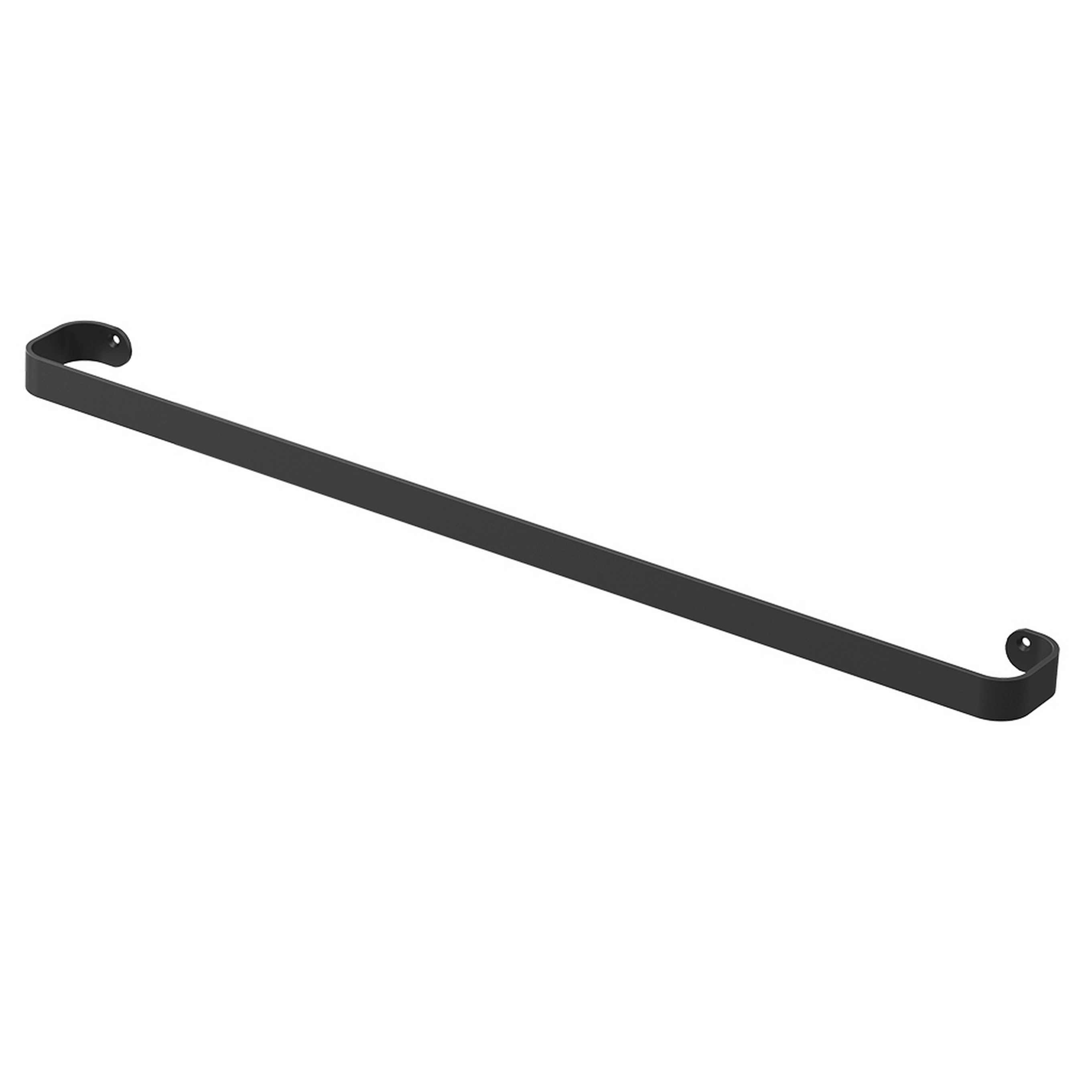 Porta Toalha Preto Fosco Reto Para Banheiro E Lavabo Fani Soft 4400 Bk195