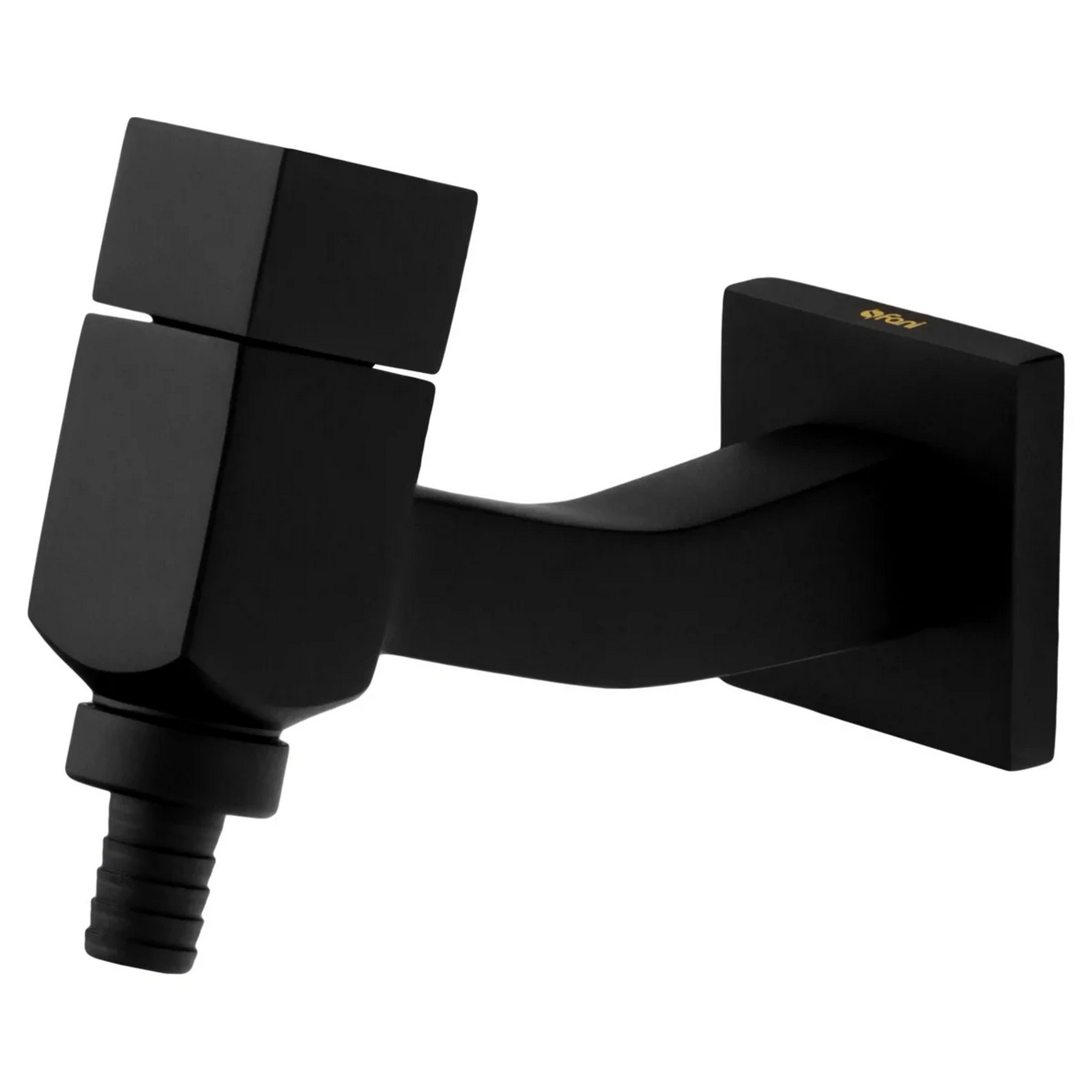 Torneira De Parede Preta Fosca Com Adaptador Para Mangueira Para área De Serviço Fani Hera 1149 Bk10