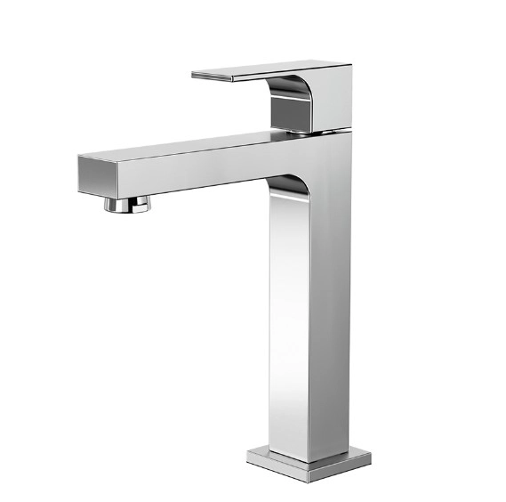 Torneira De Mesa Cromada Para Banheiro E Lavabo Bica Média Fani Retta 1312 C330 Dn 15 1/2