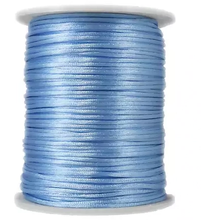 Cordao Cetim Rabo Rato Azul Cla 1mmx100m Global Master