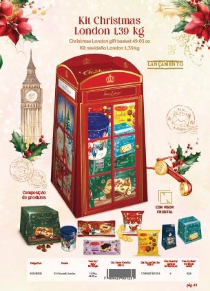 Kit Natal Santa Edwiges Christmas London 1,39kg