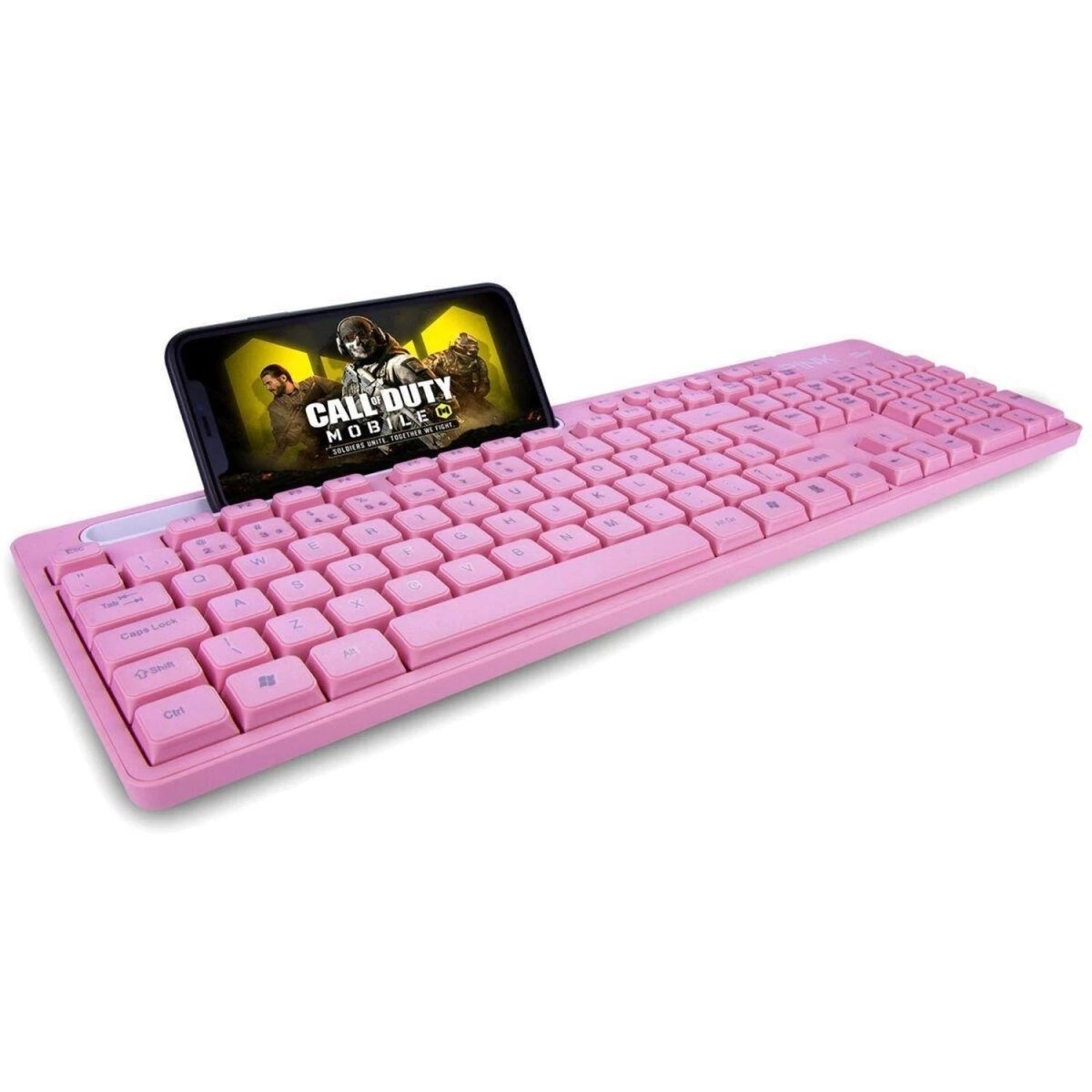 Teclado Rosa Usb Computador Suporte Smartphone Gb54448 Milenio