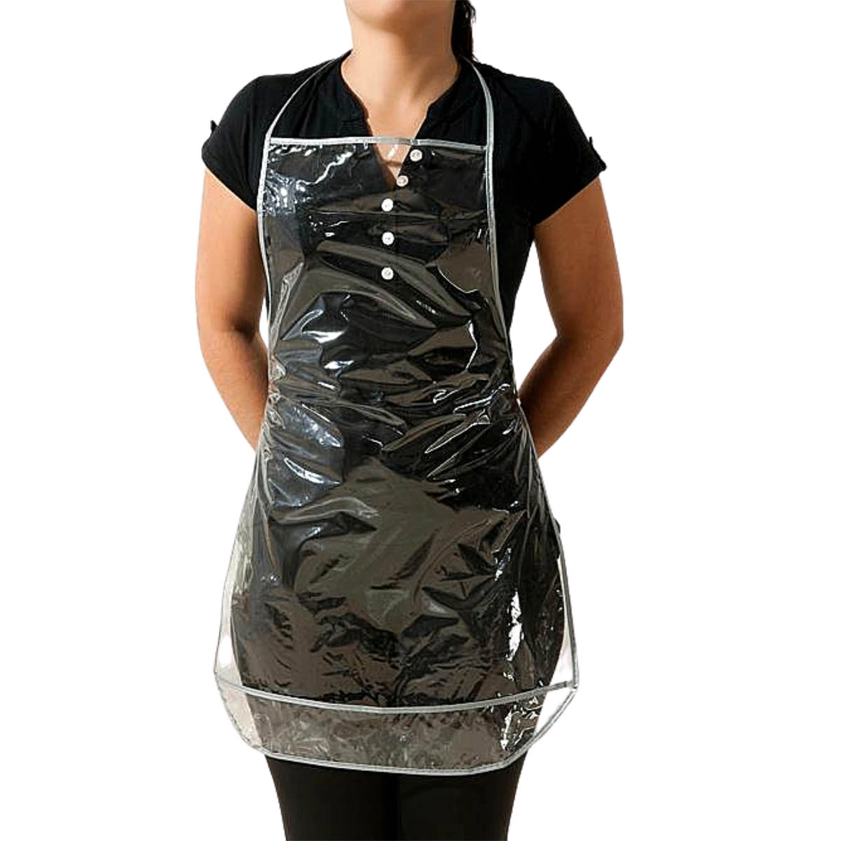 6 Aventais Plástico Transparente Pvc Cristal 60cm X 46cm - Transparente