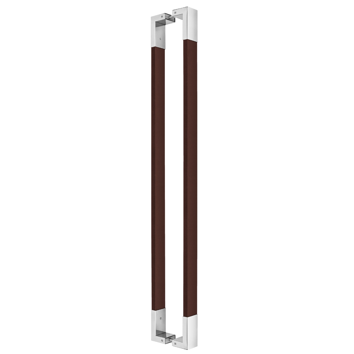 Puxador Porta De Madeira Ou Vidro 50mm X 20mm - Aço Corten / Polido - 620mm X 600mm