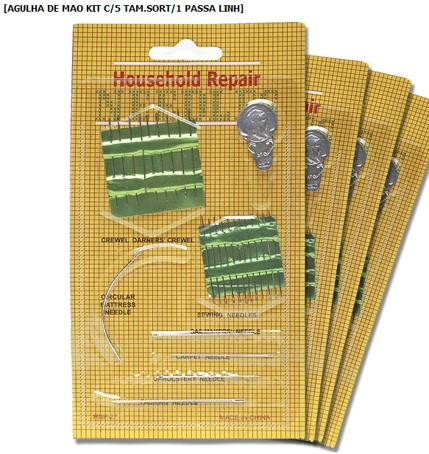 Kit Nybc Agulha De Mão E Passa Linha Cartela