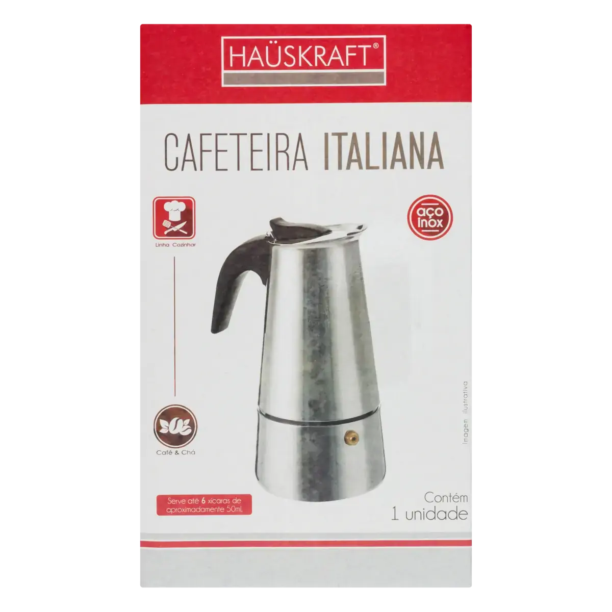 Cafeteira Inox Italiana 300ml Haüskraft Cozinhar