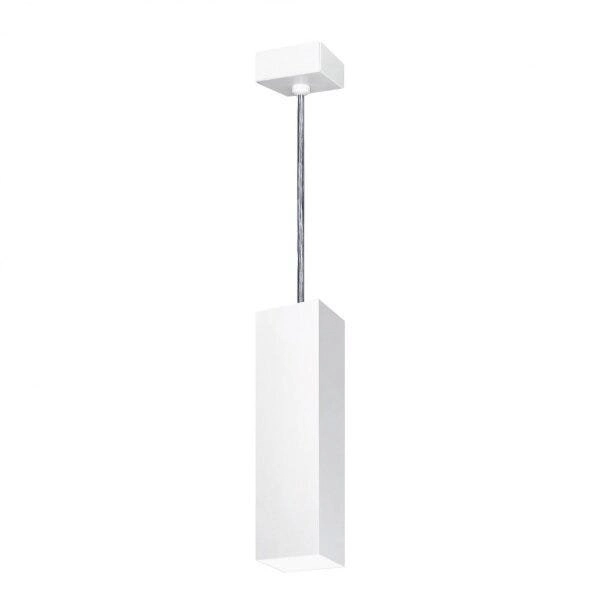 Pendente Viena Quadrado 30cm Woods Branco Fosco