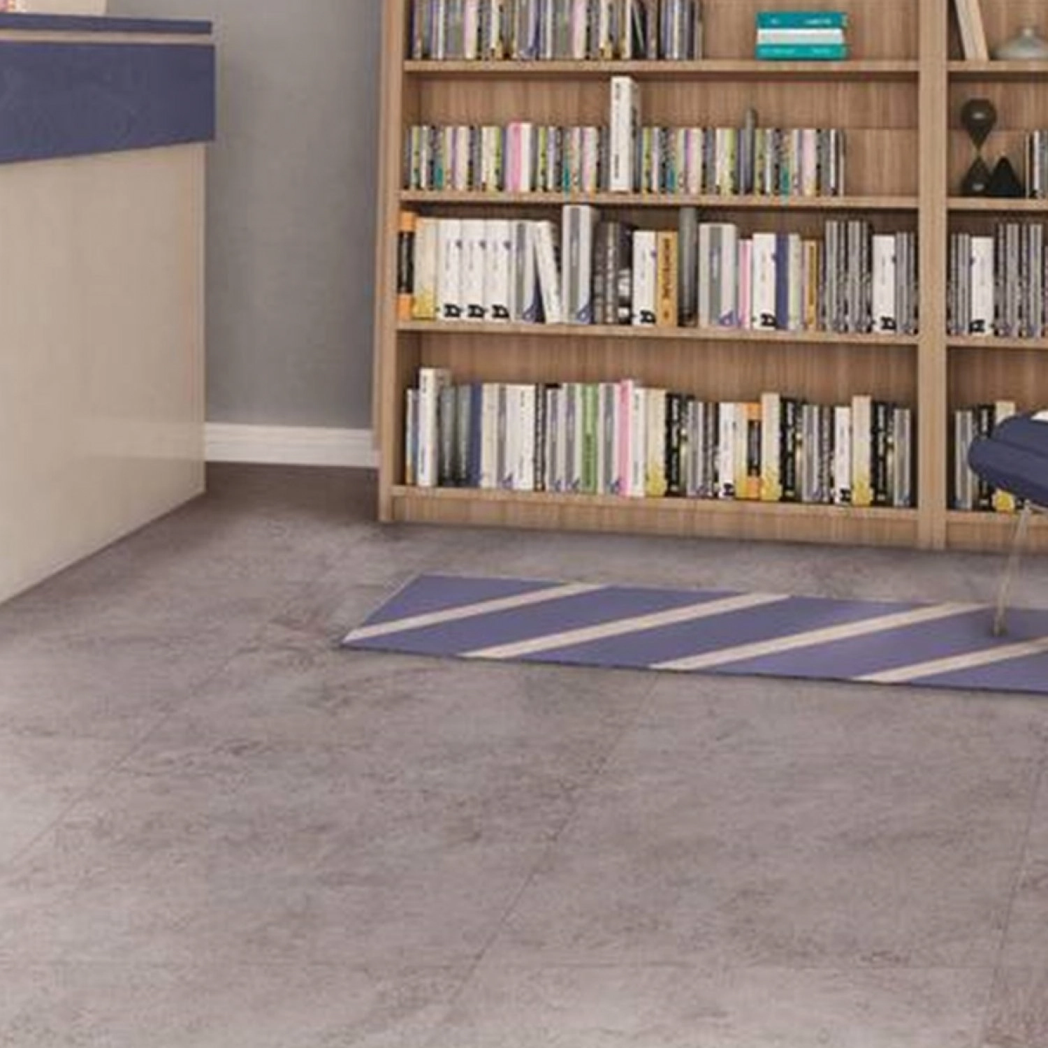 Piso Vinílico em Placa Bravo Titânio 3mmx91,44cmx91,44cm Ruffino Titânio