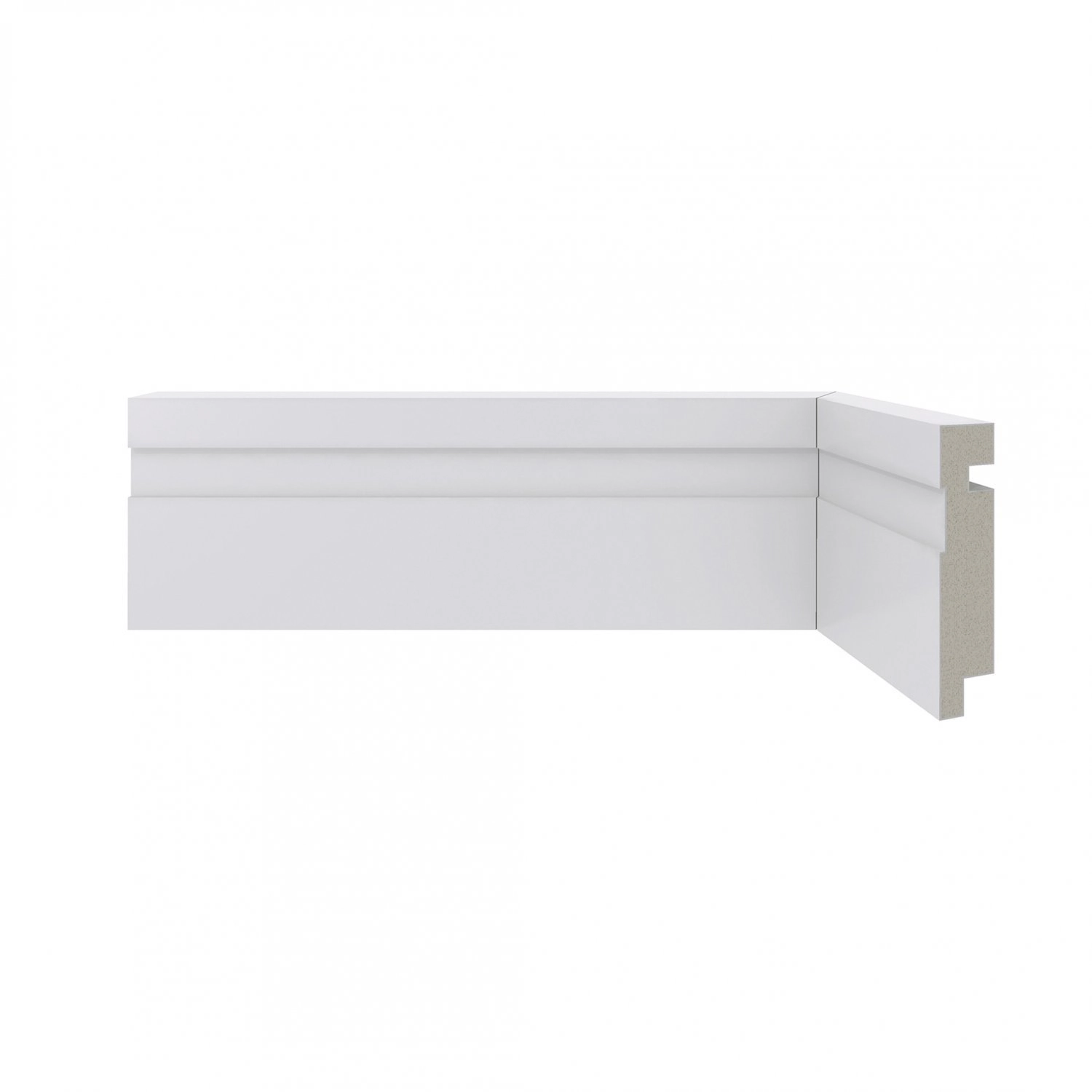 Rodapé De Poliestireno 7cm X 16mm X 2,40m Frisado Moderna 456 Santa Luzia - Caixa Com 10 Barra(s) - Branco