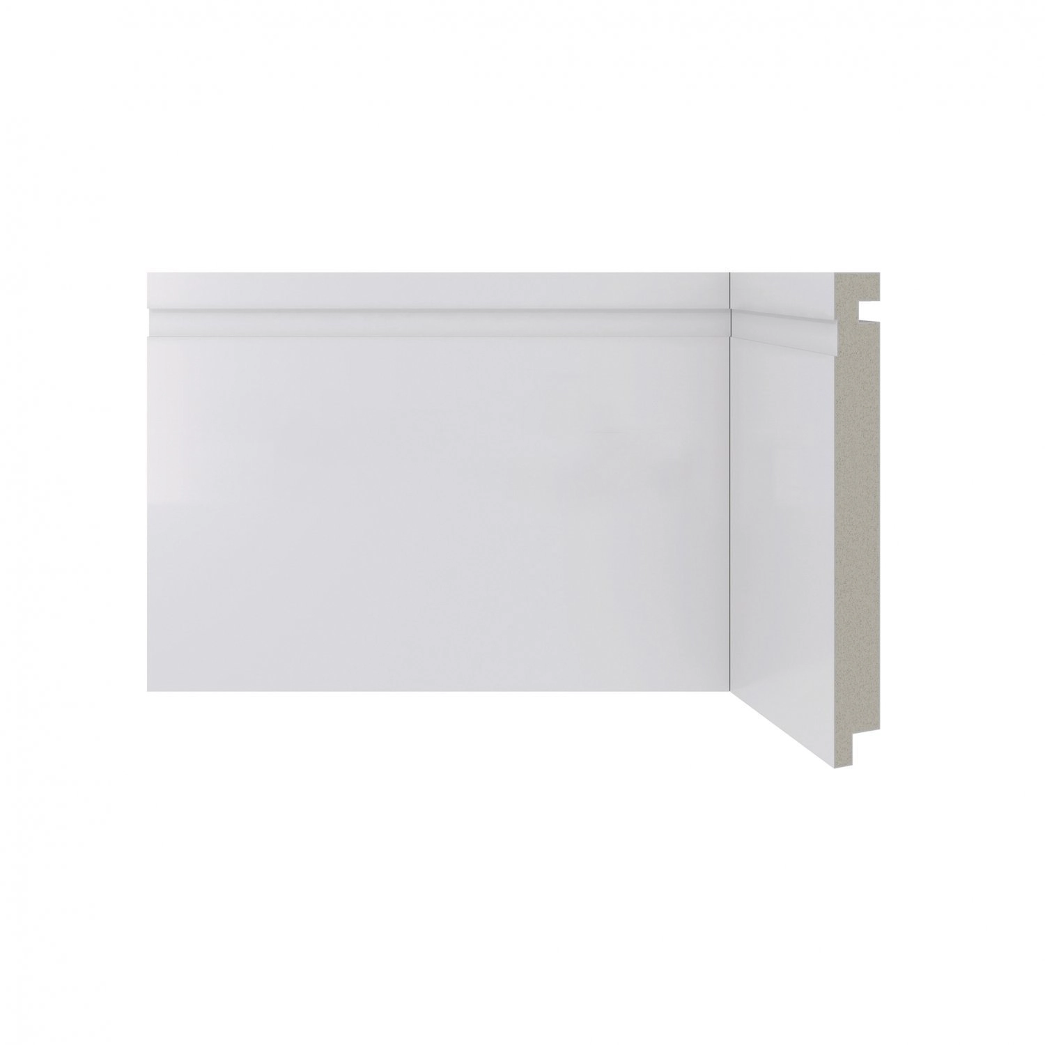Rodapé De Poliestireno 15cm X 16mm X 2,40m Frisado Moderna 480 Santa Luzia - Caixa Com 10 Barra(s) - Branco
