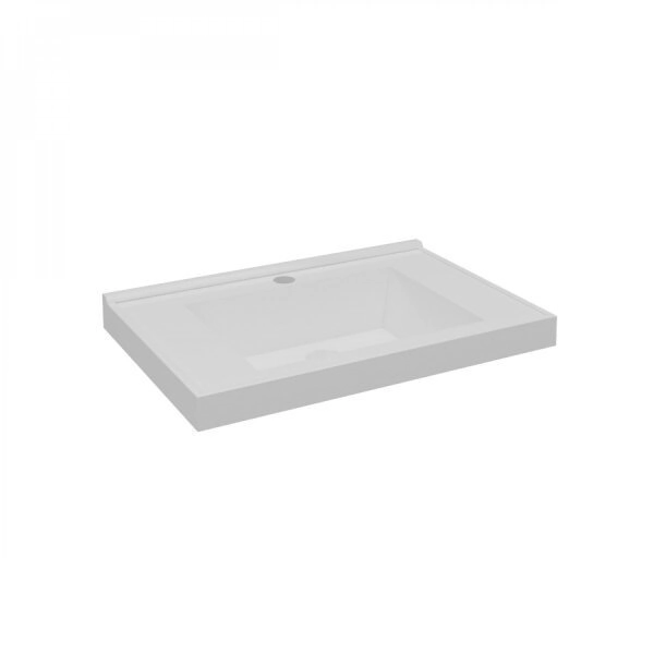 Lavatório Em Mármore Sintético 60cm Quadri Móveis Bosi Branco