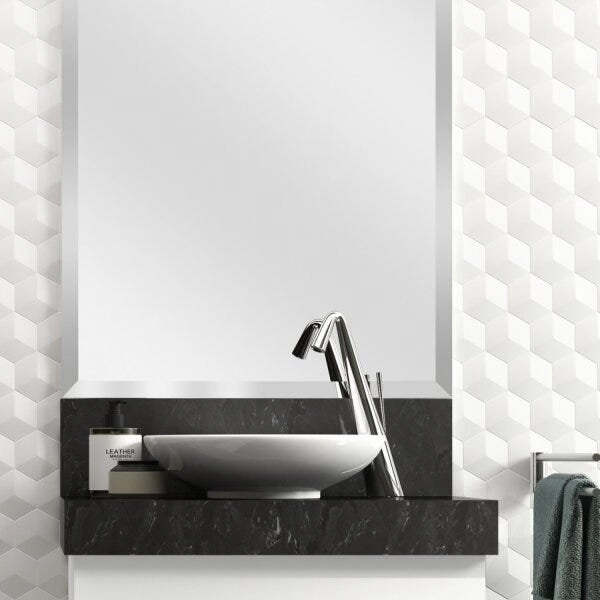 Lavatório Em Porcelanato Para Banheiro 60cm Slim Para Cuba De Apoio Slim Black