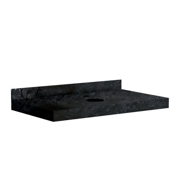 Lavatório Em Porcelanato Para Banheiro 80cm Para Cuba De Apoio Black