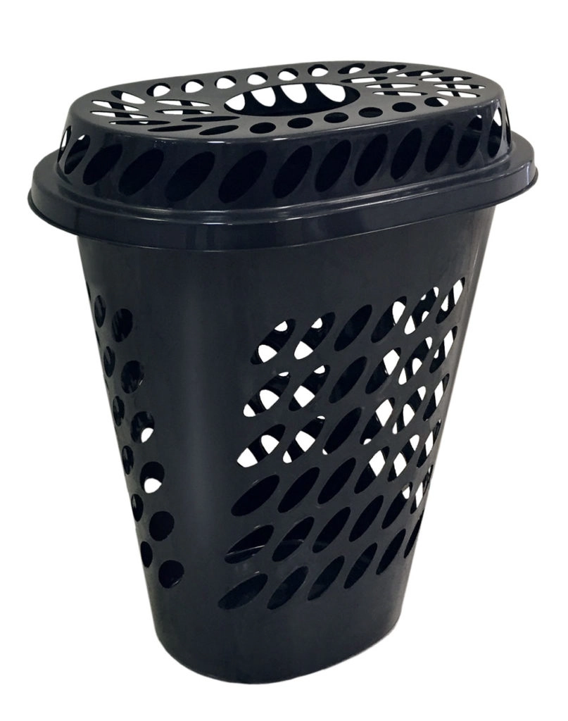 Cesto 60lts Oval Telado Elegance C Tampa Preto 25649 Arqplast