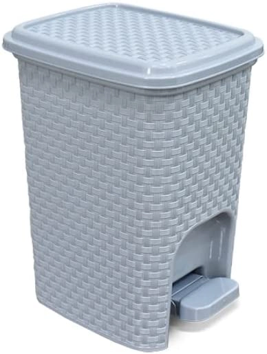 Lixeira Arqplast Rattan 7l C/pedal Cinza