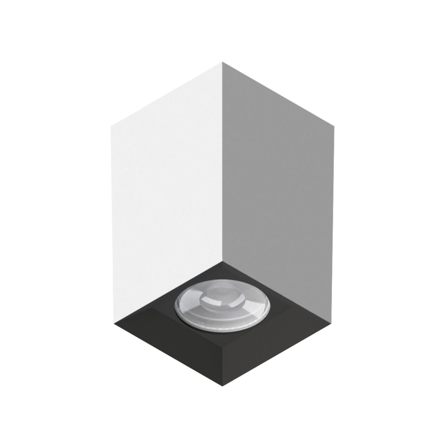 Spot de Sobrepor Quadrado Branco Recuo Preto Tower Save Energy