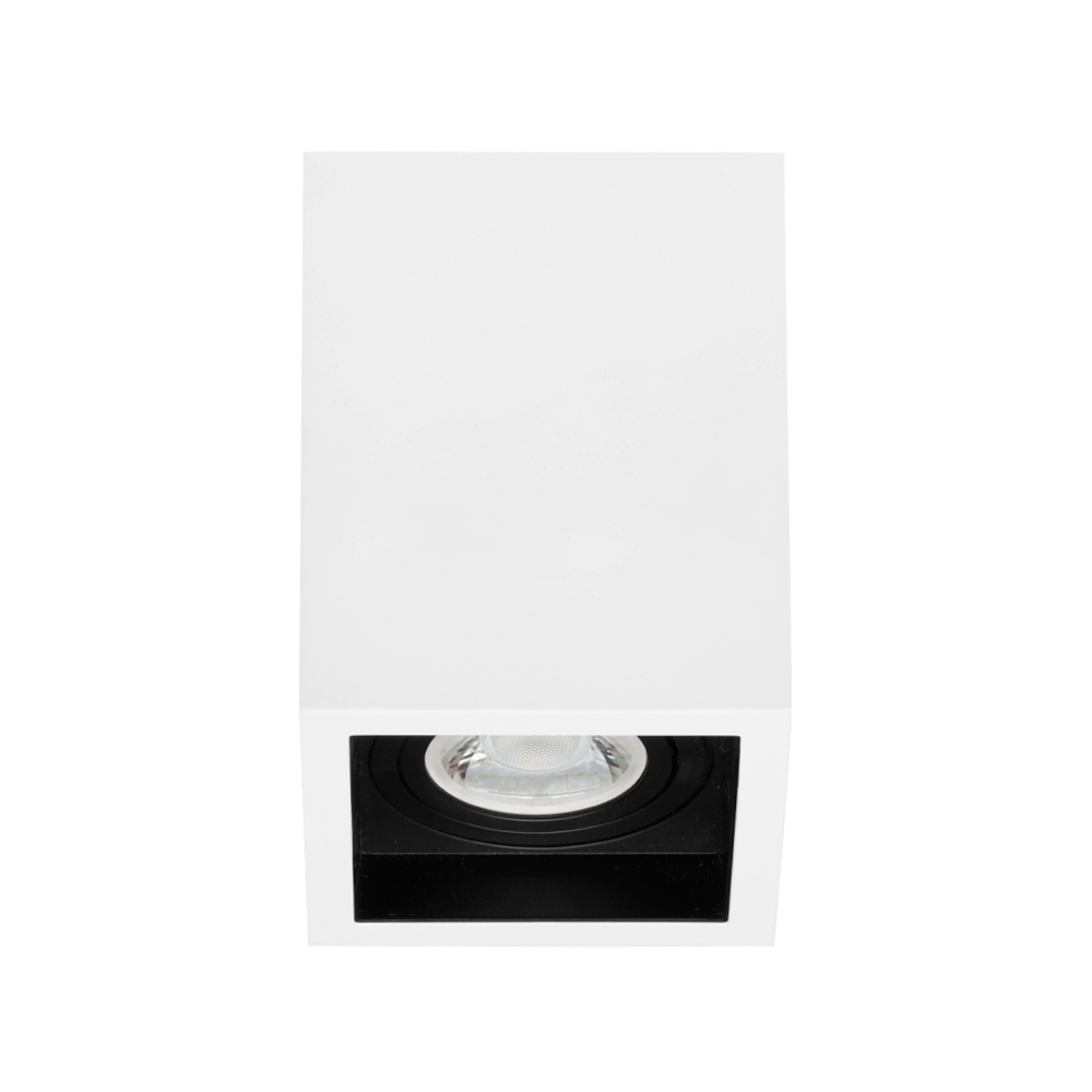 Spot de Sobrepor Quadrado Branco Recuo Preto Boxit AR111 Save Energy