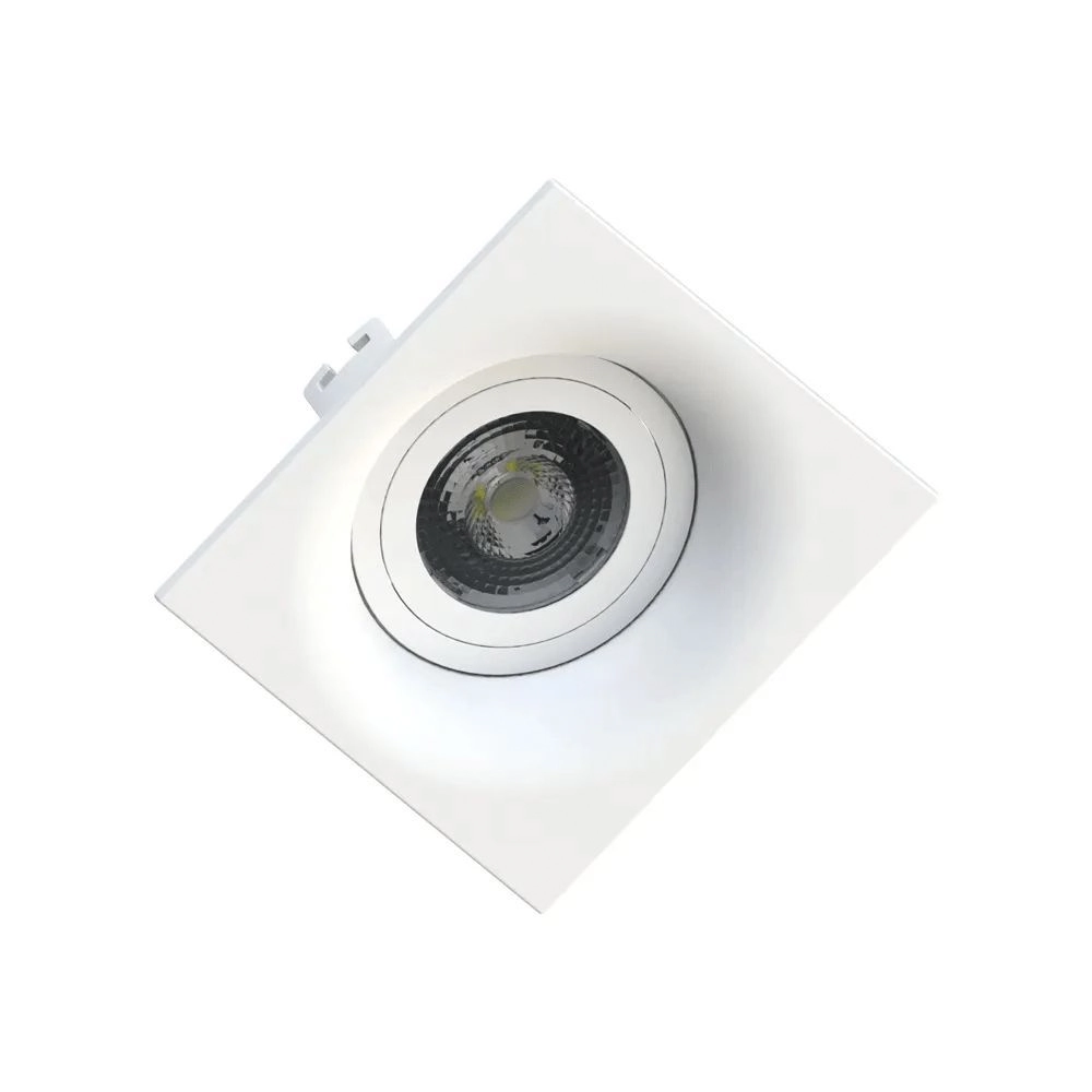 Kit 3 Spot Embutir Sand Par20 Quadrado Branco Save Energy