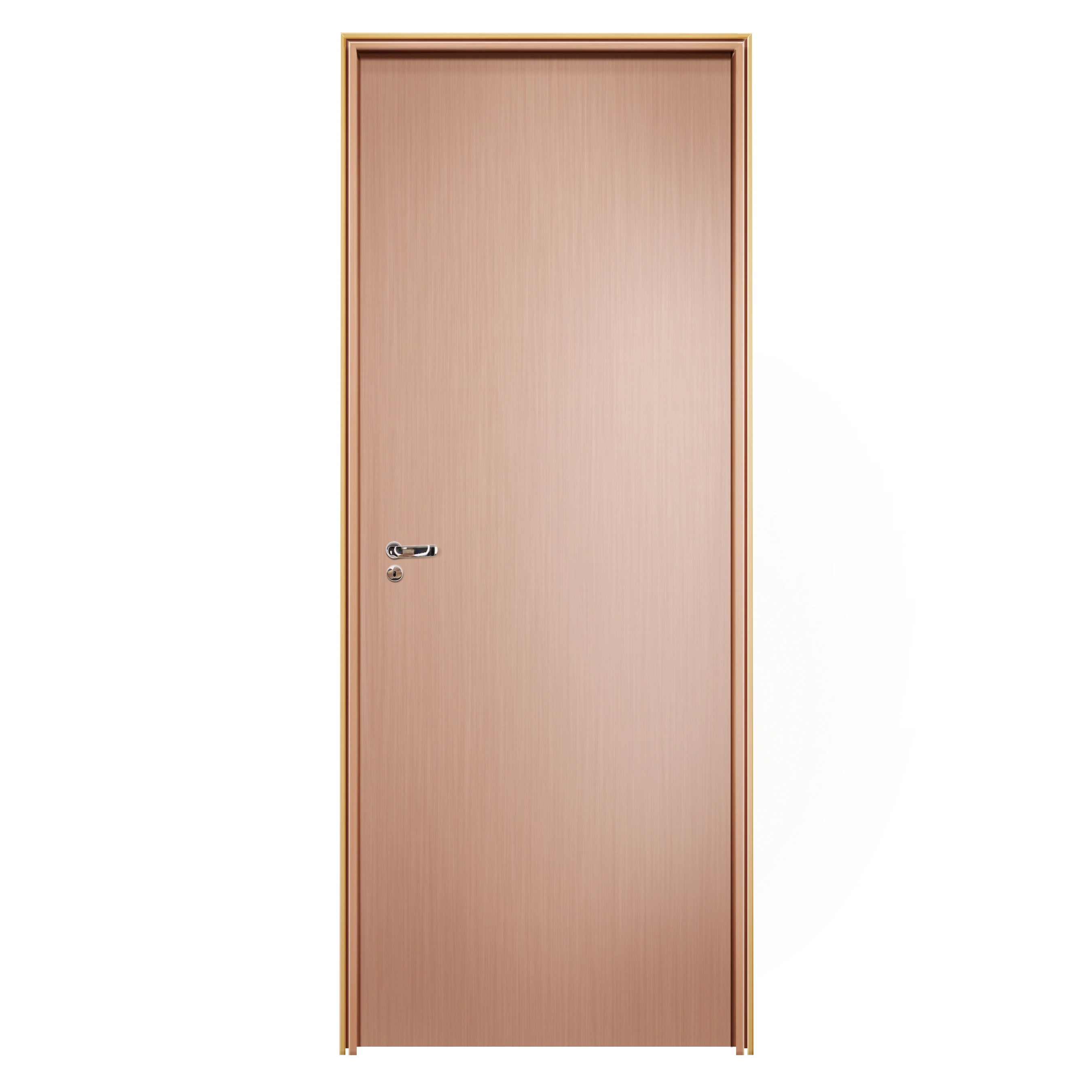 Kit Porta Madeira de Giro Esquerdo Marrom 210x60cm Sarrafeada com Batente Lisa Pinhal Portas