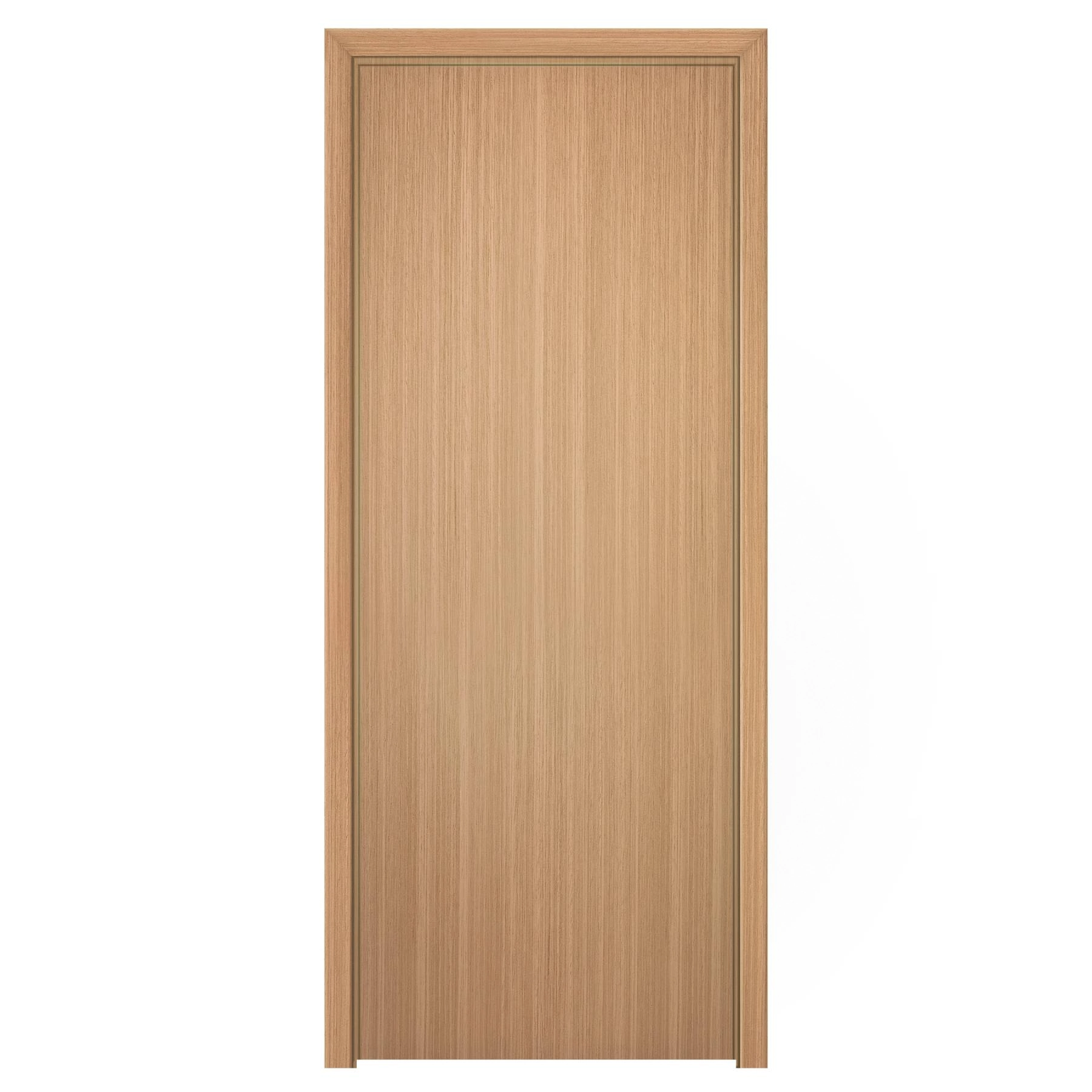 Kit Porta Madeira de Giro Esquerdo Marrom 210x90cm Sarrafeada Batente 15 a 20cm Lisa Pinhal Portas