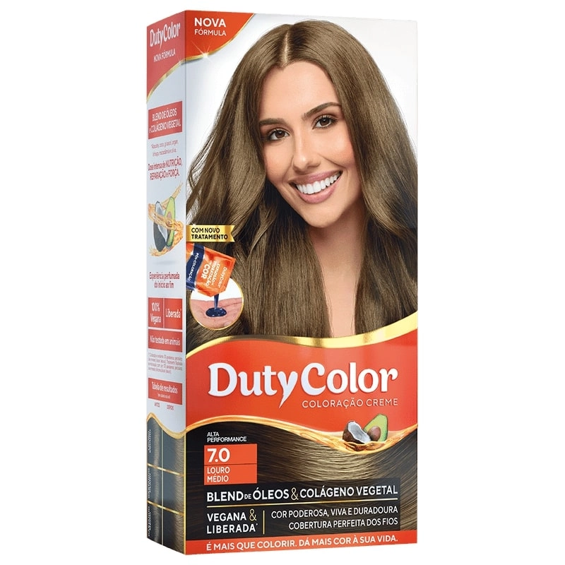 Kit Coloracao Duty Color 7.0 Louro Medio