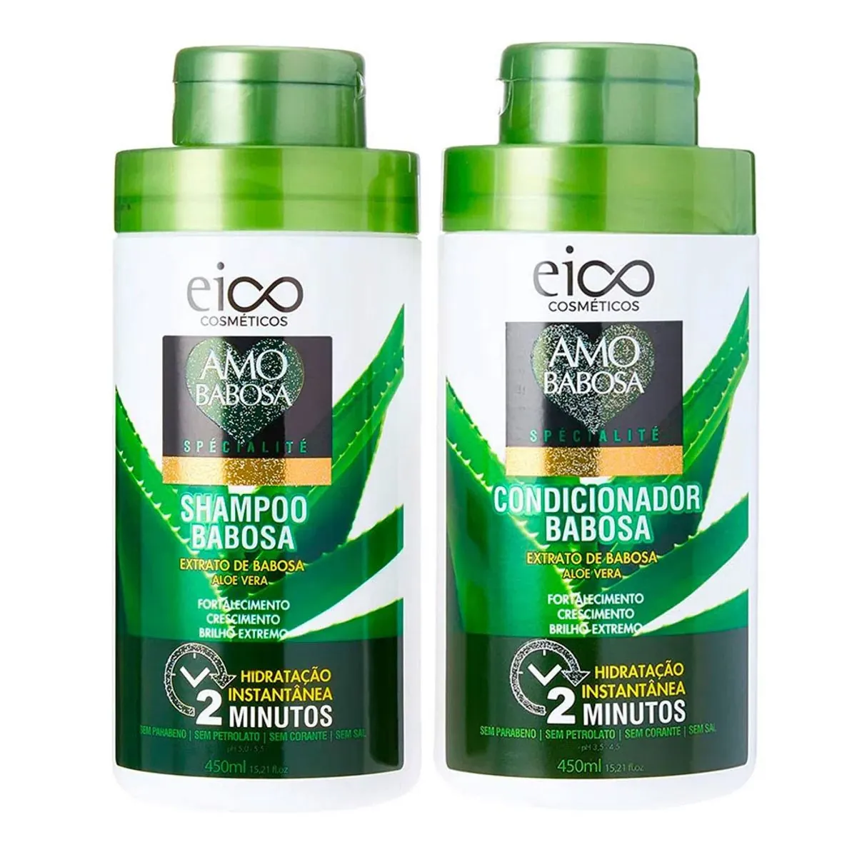 Kit Shampoo + Condicionador Eico Tratamento Mandioca 450ml Cada
