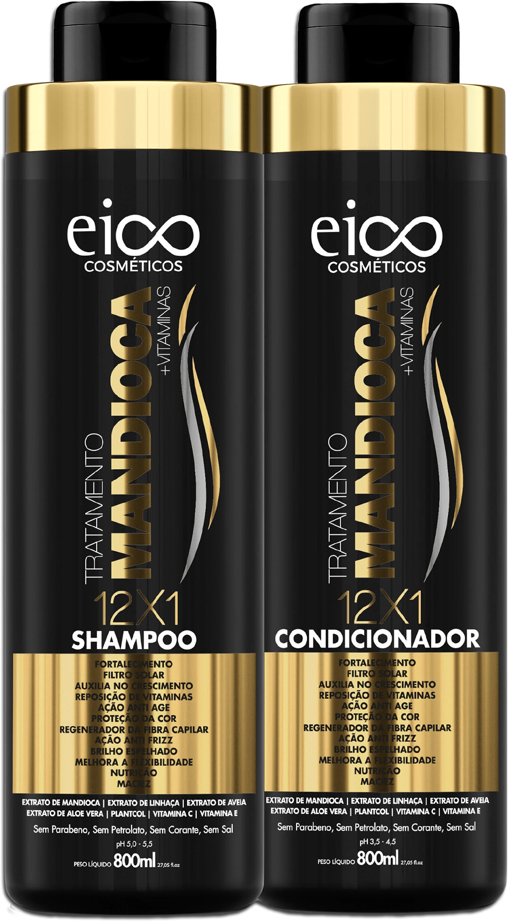 Kit Eico Sh Cond 800ml Mandioca