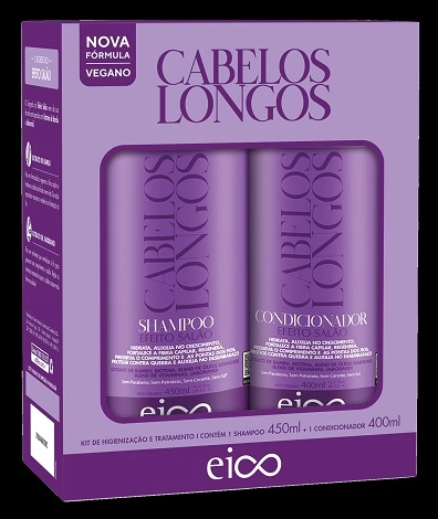 Kit Shampoo 450ml + Condicionador Eico Longos 400ml