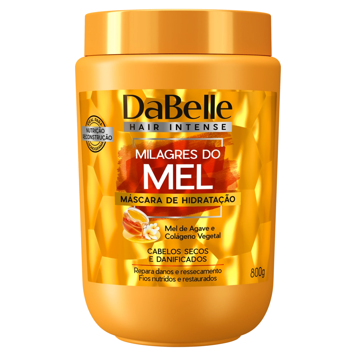 Máscara De Hidratação Dabelle Hair Intense Milagres Do Mel Pote 800g